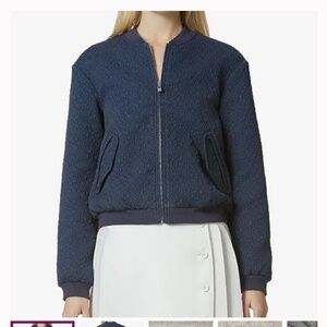 Anthropologie Avec Les Filles Jacket Womens Size S  Blue Bomber Quilted